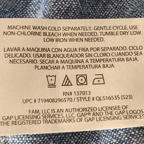 Women's GAP Blue Linen / Rayon Pull-On High Rise Shorts w Pockets; Size XXL - Picture 5 of 5